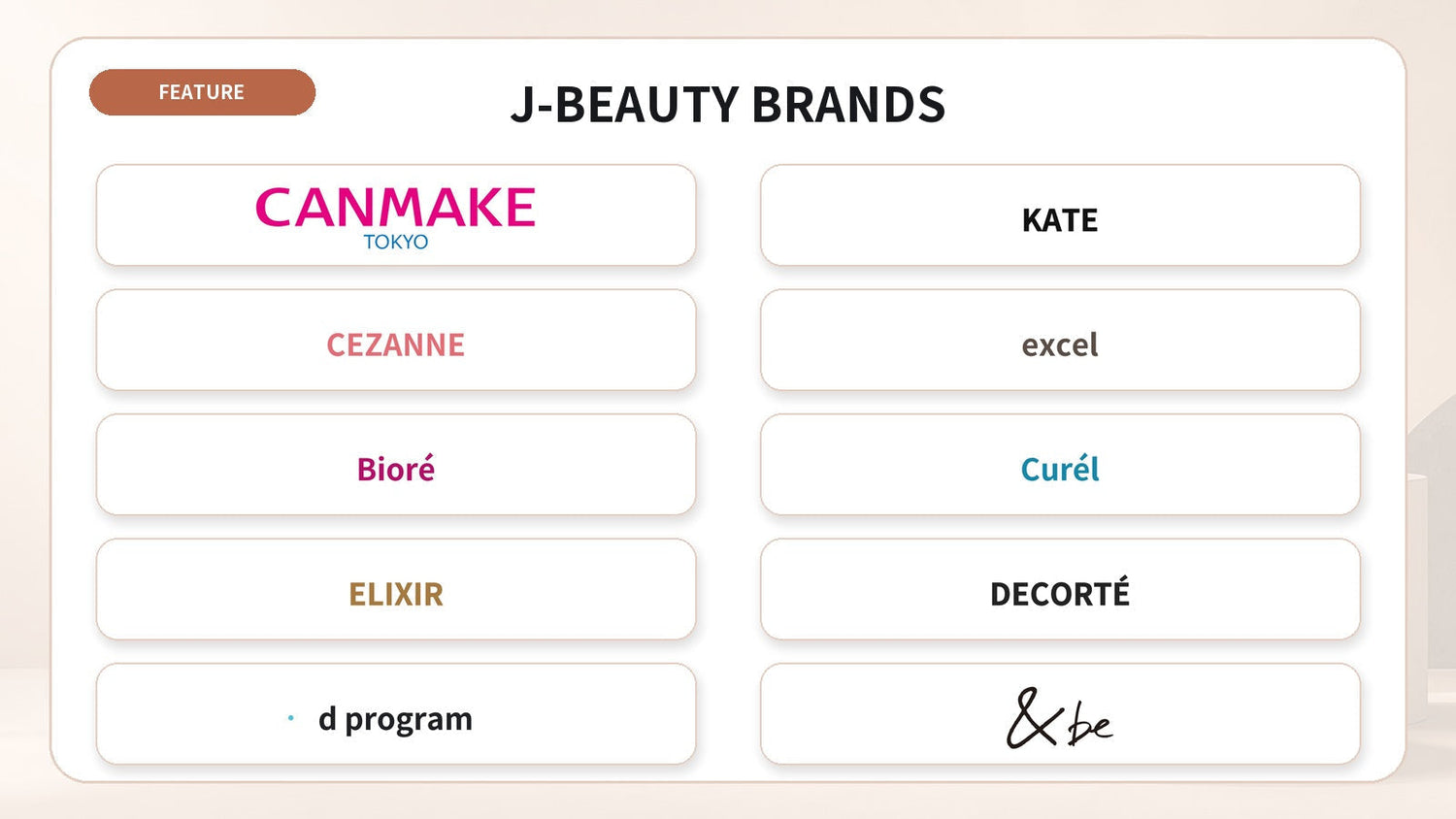 J-BEAUTY BRANDS 日本人気コスメブランド特集