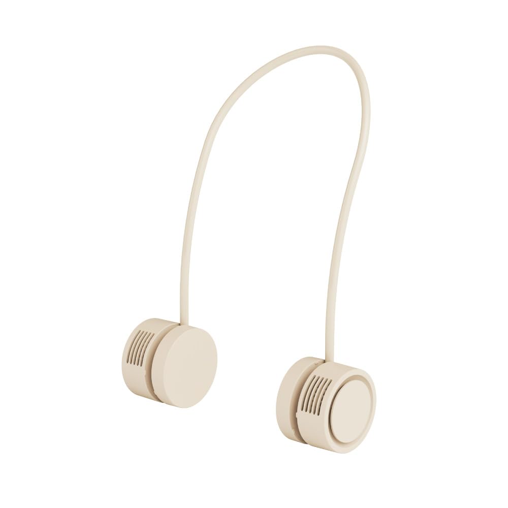 Smaly Kuru Kuru Neck Fan Beige YNG-KRNF161 Neck Fan Neck Cooler Handy Fan Reel Type Heat Stroke Prevention