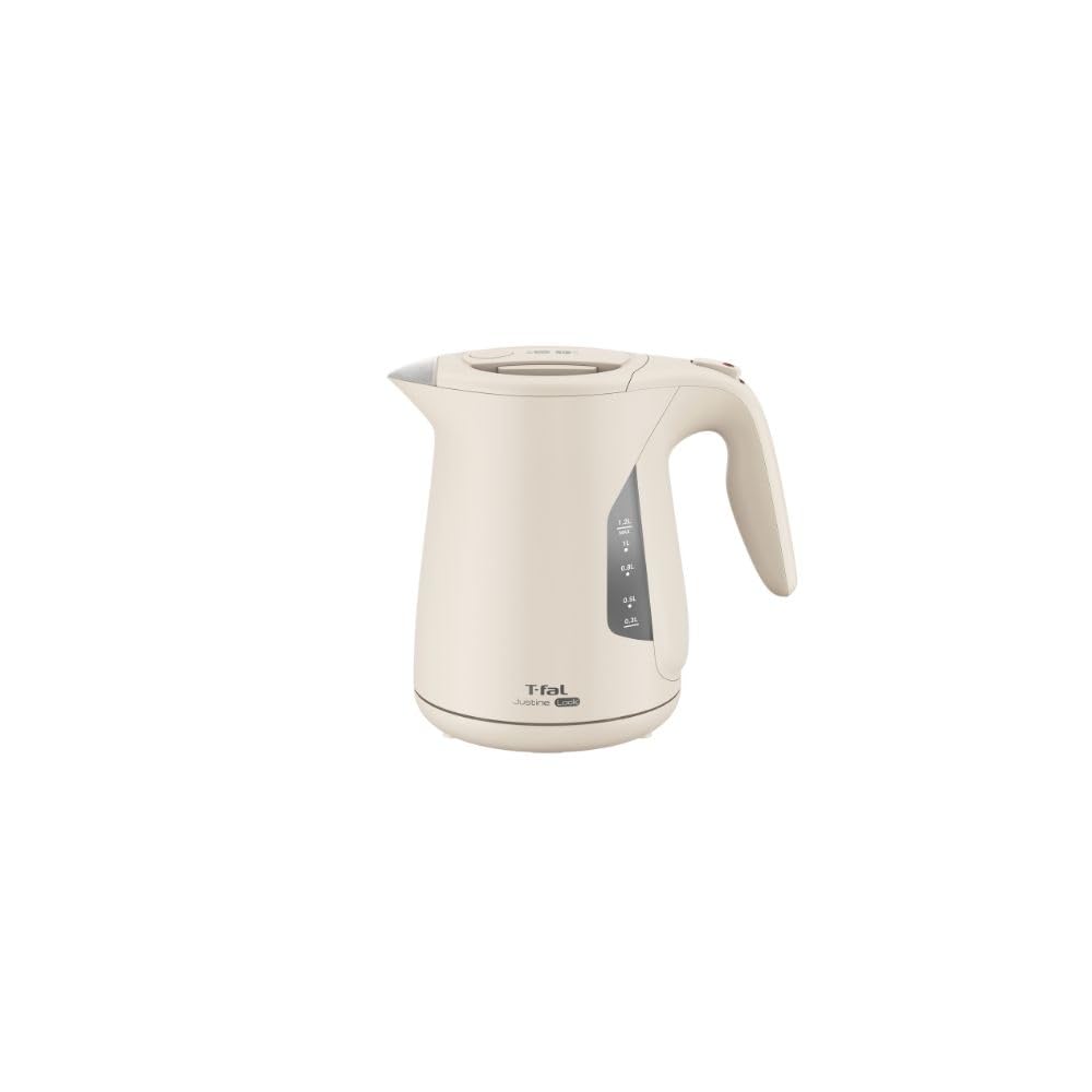 Tefal Electric Kettle 1.2L Large Capacity Tipping Hot Water Leak Lock "Justin Lock Ivory" Steam Saving Design KO590AJP