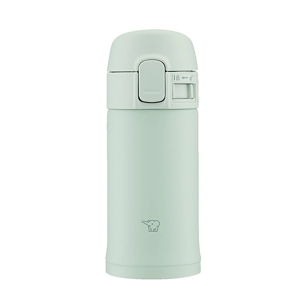 Zojirushi Water Bottle Stainless Steel Mug Small Capacity 200ml [Compact and Easy to Carry] One-Touch Type Heat/Cold Lightweight Sage Green SM-PD20-GM