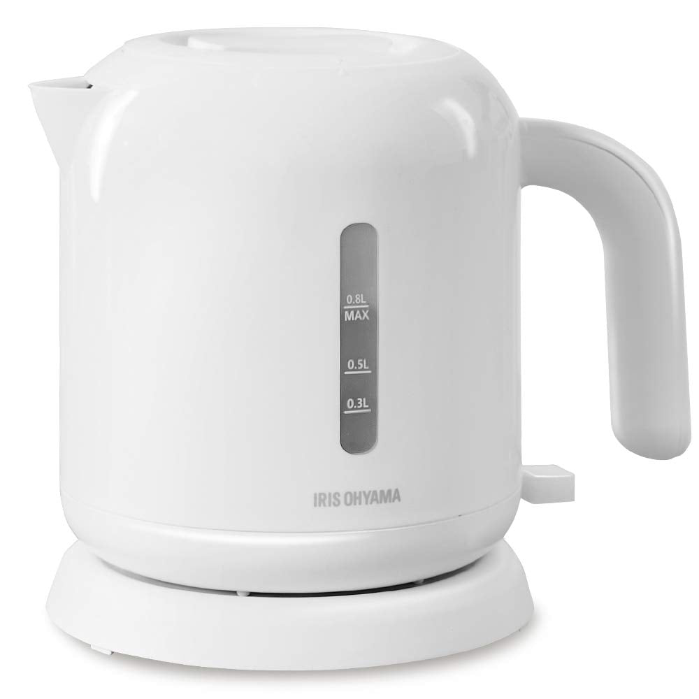 Iris Ohyama Electric Kettle 800ml Easy to Clean Filter Cleaning/Removable Lid No Odors Transfer Equipped with Dry-Fire Prevention Function IKEB800W White Power Saving Measures