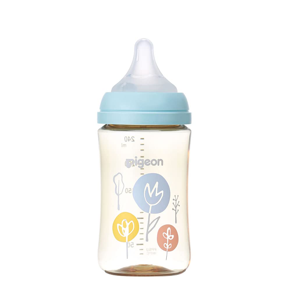 PIGEON Breastfeeding experience baby bottle 240ml Around 3 months ~ High quality plastic Flower Used in medical institutions Light and unbreakable (PPSU)