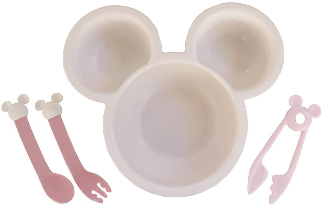 Nishiki Kasei Made in Japan Mickey Mouse First Udon Set 29 x 17.8 x 23.4cm Pink