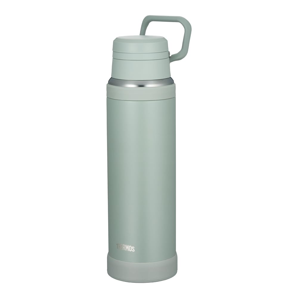 [With handle, thermal insulation, dishwasher safe] Thermos Water Bottle Vacuum Insulated Mobile Mug 1L Ash Green Convenient carrying loop Fluid tech construction for smooth drinking JOY-1000 ASG