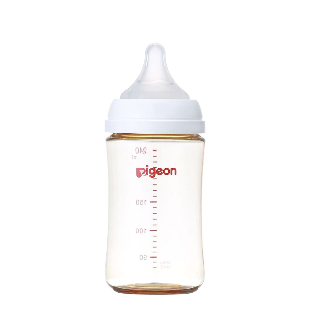 PIGEON Breastfeeding experience baby bottle 240ml Approximately 3 months ~ High quality plastic Also used in medical institutions Light and unbreakable