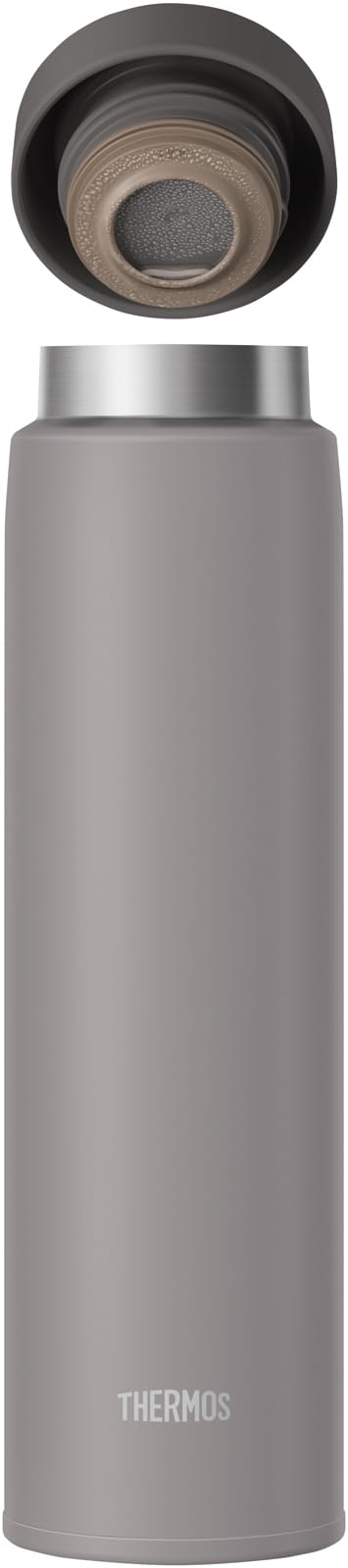 Thermos Water Bottle, Vacuum Insulated Mobile Mug, 600ml, Stone Gray, Few parts, Easy to clean, Screw type that closes securely, Packing shape that prevents dripping, Stainless steel bottle, JON-601 STG