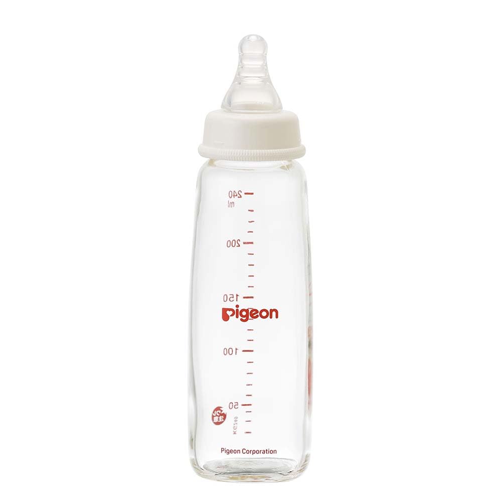 Pigeon Baby Bottle Slim Type 240ml Made of heat-resistant glass that cools quickly Scratch-resistant and hygienic