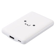 ELECOM Mobile Battery Lightweight Small Thin 5000mAh 15W 5V 3A Type-C USB-A Cable Included [Compatible with iPhone15 / SE3, etc.] Shiro-chan (White x Black) DE-C45-5000WF