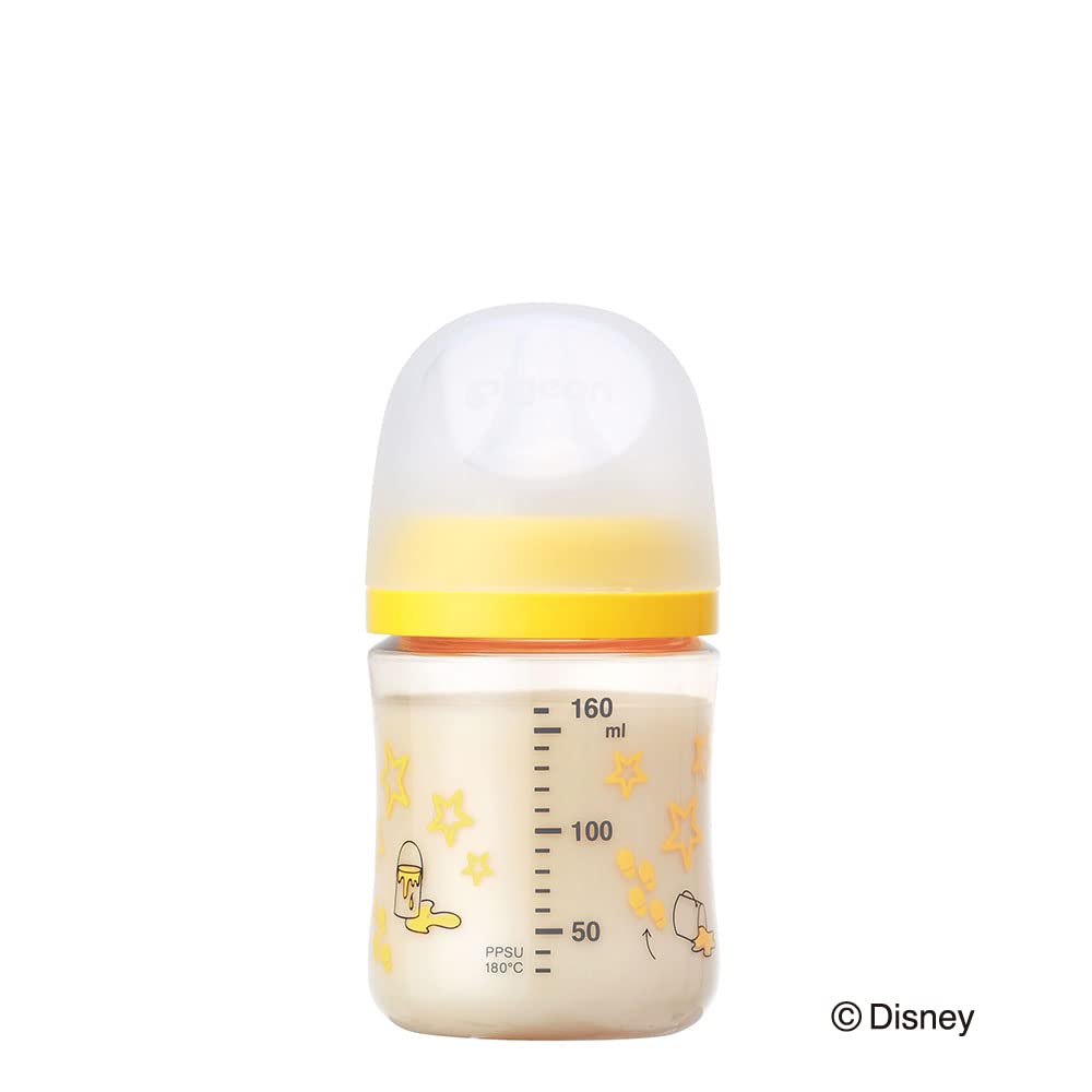 PIGEON Breastfeeding experience baby bottle 160ml 0 months and up High quality plastic Disney Also used in medical institutions Light and unbreakable
