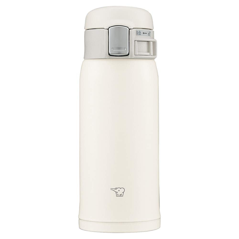 Zojirushi Water Bottle Stainless Steel Mug 360ml One-Touch Type Heat/Cold Lightweight Compact Pale White SM-SF36-WM