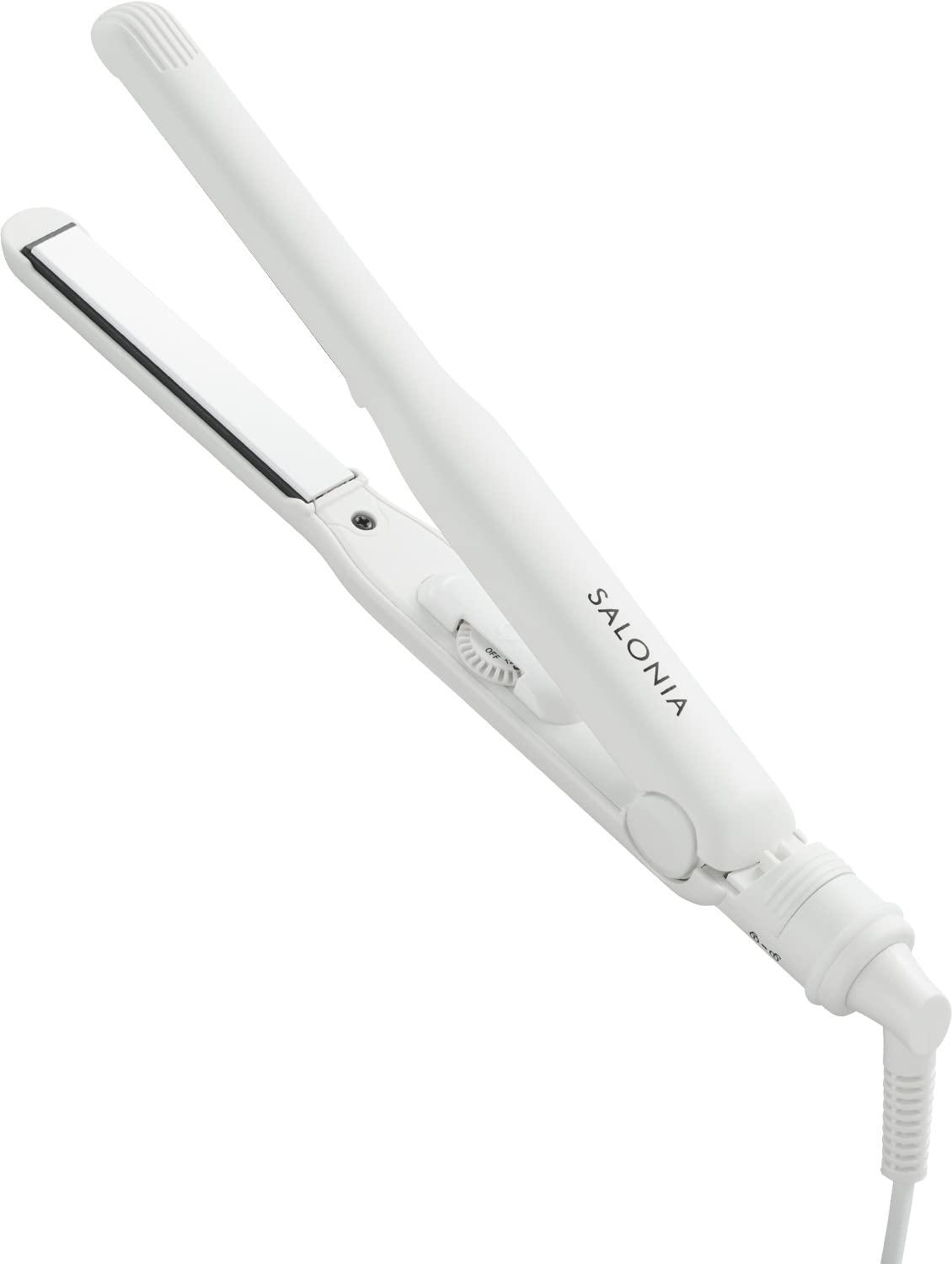 SALONIA Straight Iron Hair Iron 15mm with Heat Resistant Pouch Overseas Compatible SL-004SW White