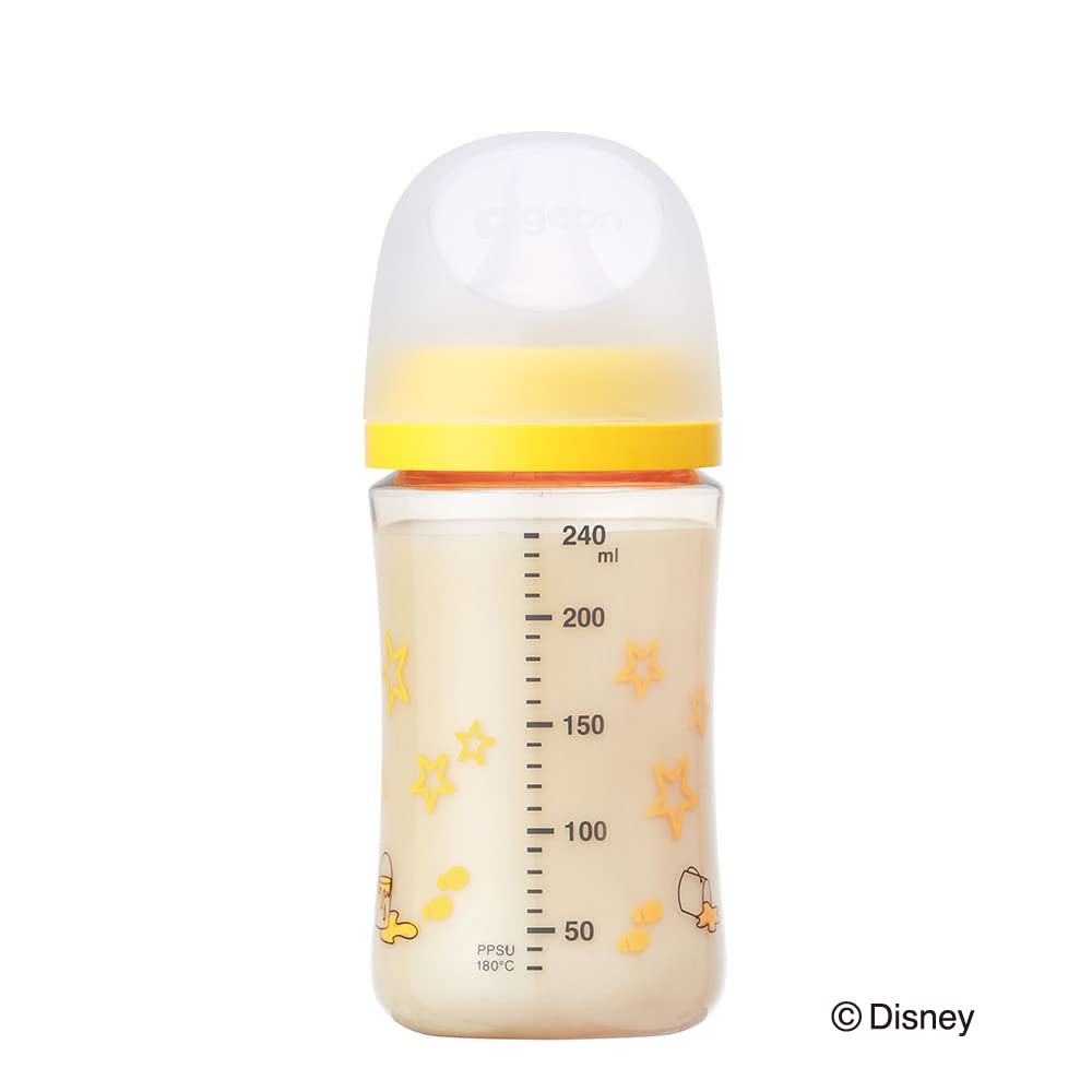 PIGEON Breastfeeding experience baby bottle 240ml Around 3 months ~ High quality plastic Disney Also used in medical institutions Light and unbreakable