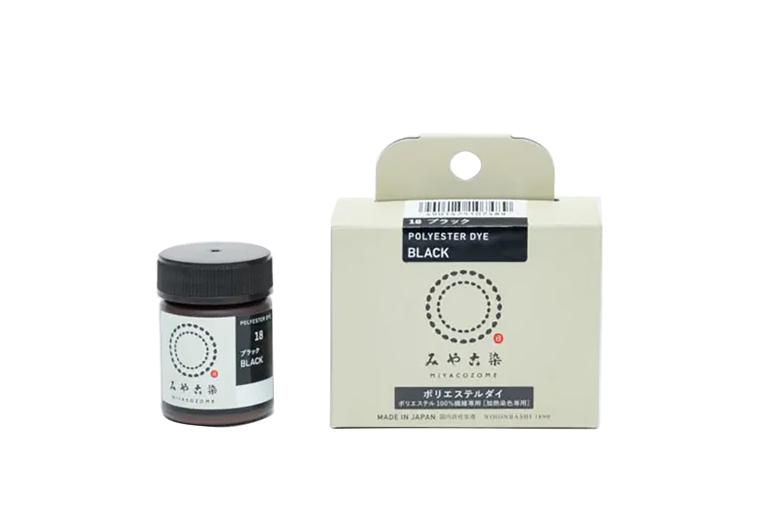 Katsuraya Fine Goods Miya Old Dye ECO Dye Polyester Dye 100% Polyester Fiber Only Col.18 Black