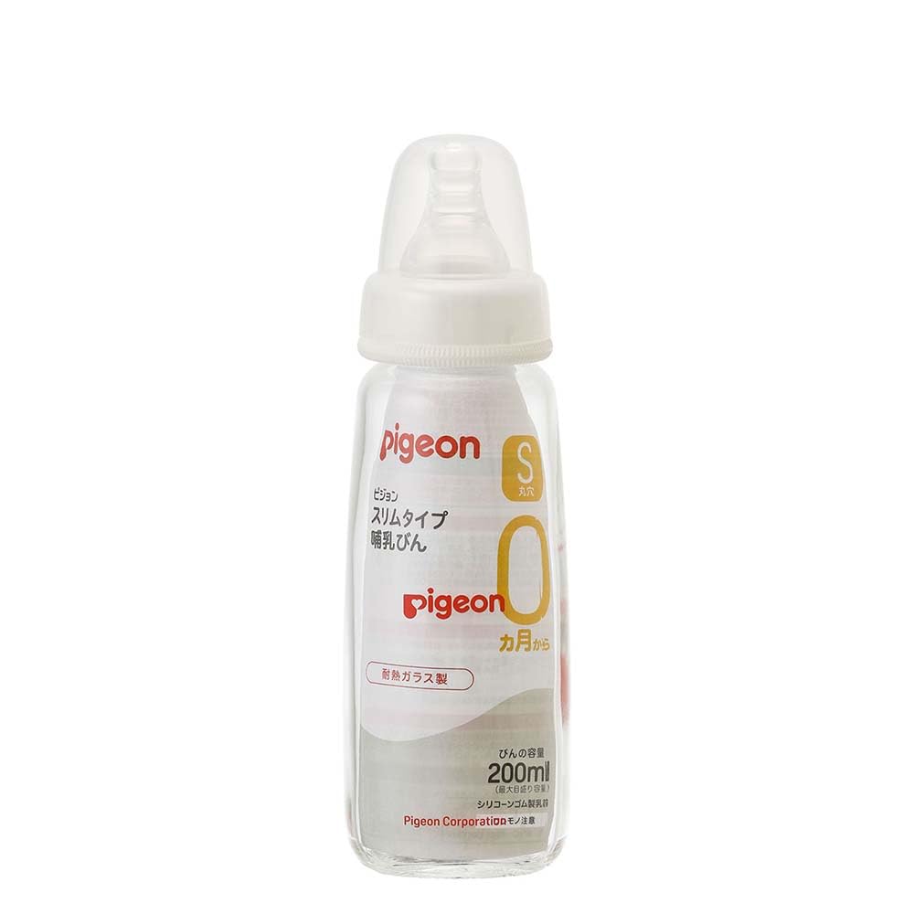 Pigeon Baby Bottle Slim Type 200ml Made of heat-resistant glass that cools down quickly Scratch-resistant and hygienic