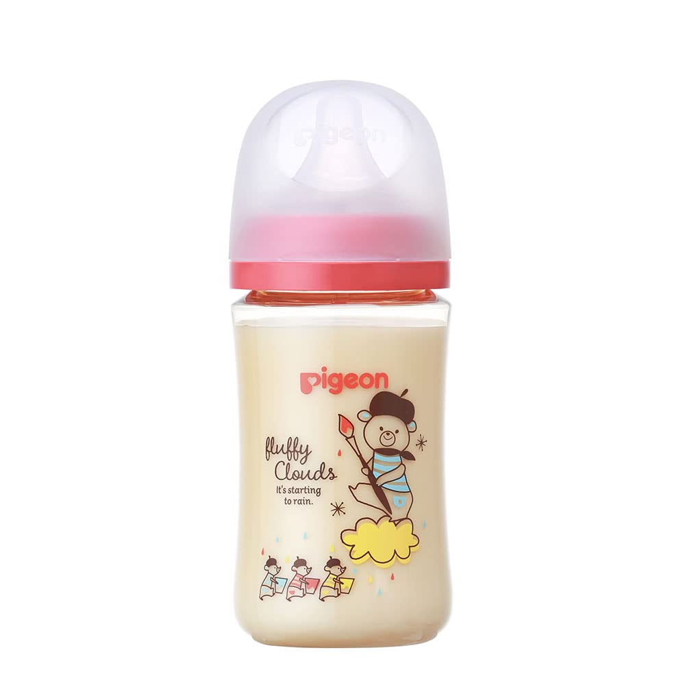 PIGEON Breastfeeding experience baby bottle 240ml Approximately 3 months ~ High quality plastic Bear Bear Also used in medical institutions Light and unbreakable