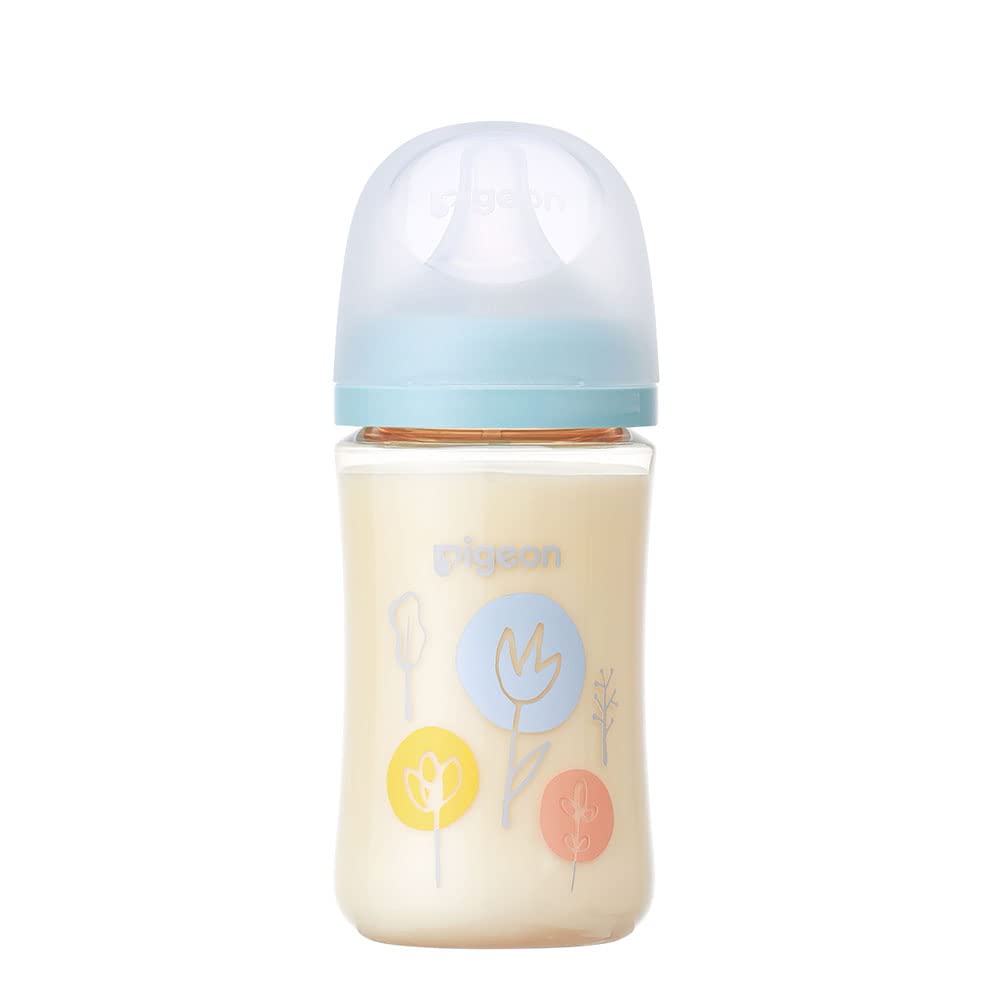 PIGEON Breastfeeding experience baby bottle 240ml Around 3 months ~ High quality plastic Flower Used in medical institutions Light and unbreakable (PPSU)