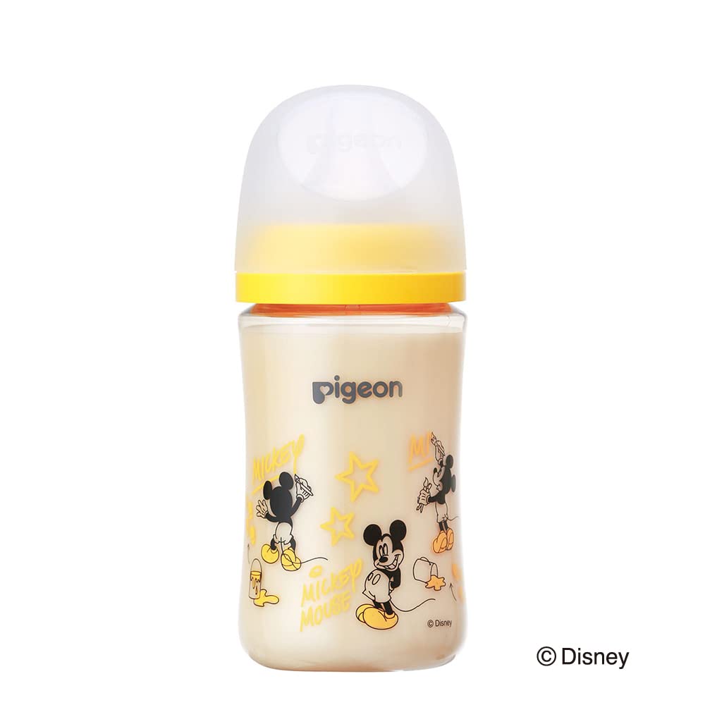 PIGEON Breastfeeding experience baby bottle 240ml Around 3 months ~ High quality plastic Disney Also used in medical institutions Light and unbreakable