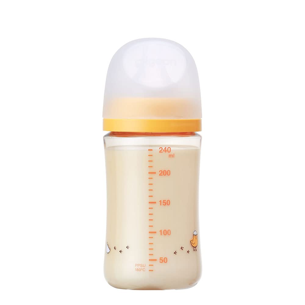 PIGEON Breastfeeding experience baby bottle 240ml Approximately 3 months ~ High quality plastic Bird Used by medical institutions Light and unbreakable
