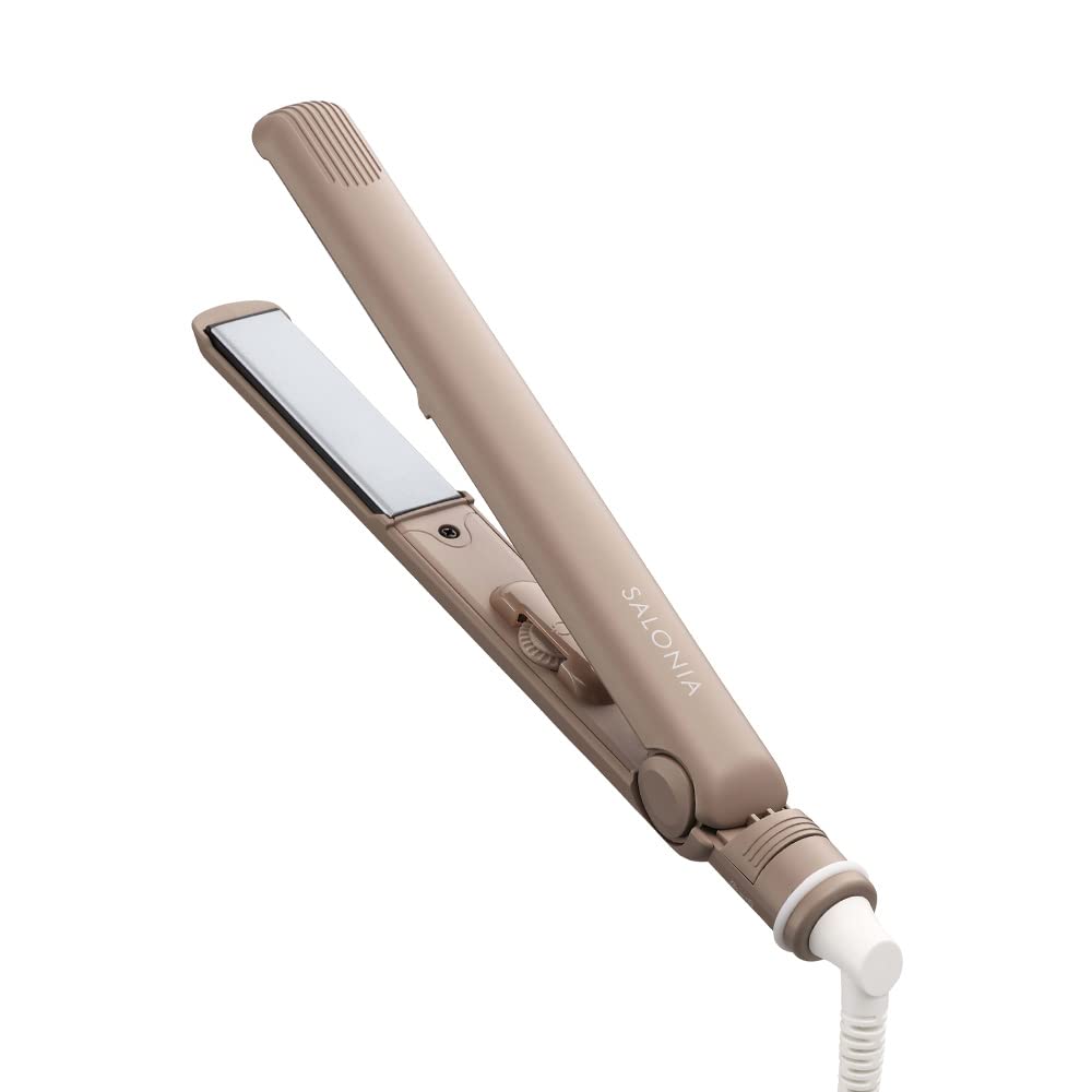SALONIA Straight Iron Hair Iron 24mm with Heat Resistant Pouch Available Overseas SL-004SBE Beige