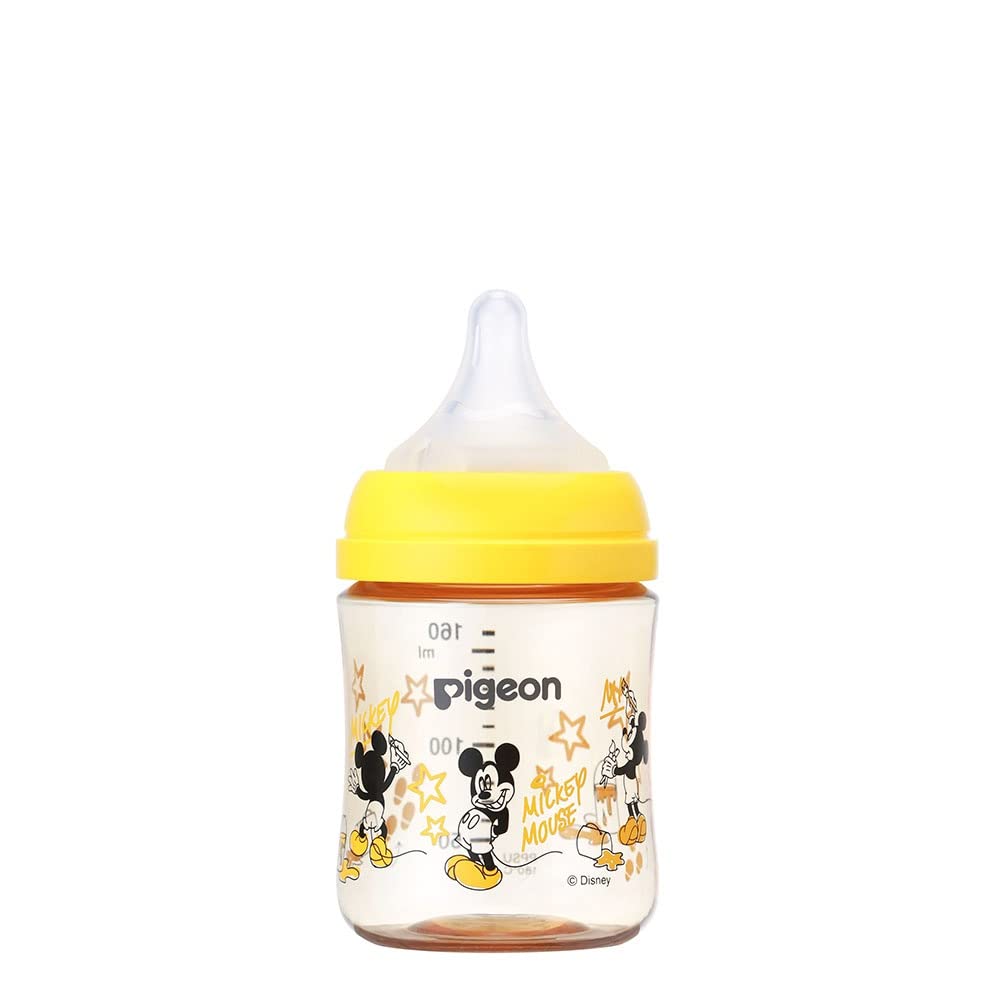 PIGEON Breastfeeding experience baby bottle 160ml 0 months and up High quality plastic Disney Also used in medical institutions Light and unbreakable