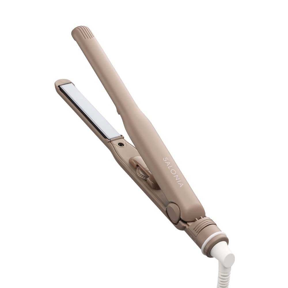 SALONIA Straight Iron Hair Iron 15mm with Heat Resistant Pouch Available Overseas SL-004SBE Beige