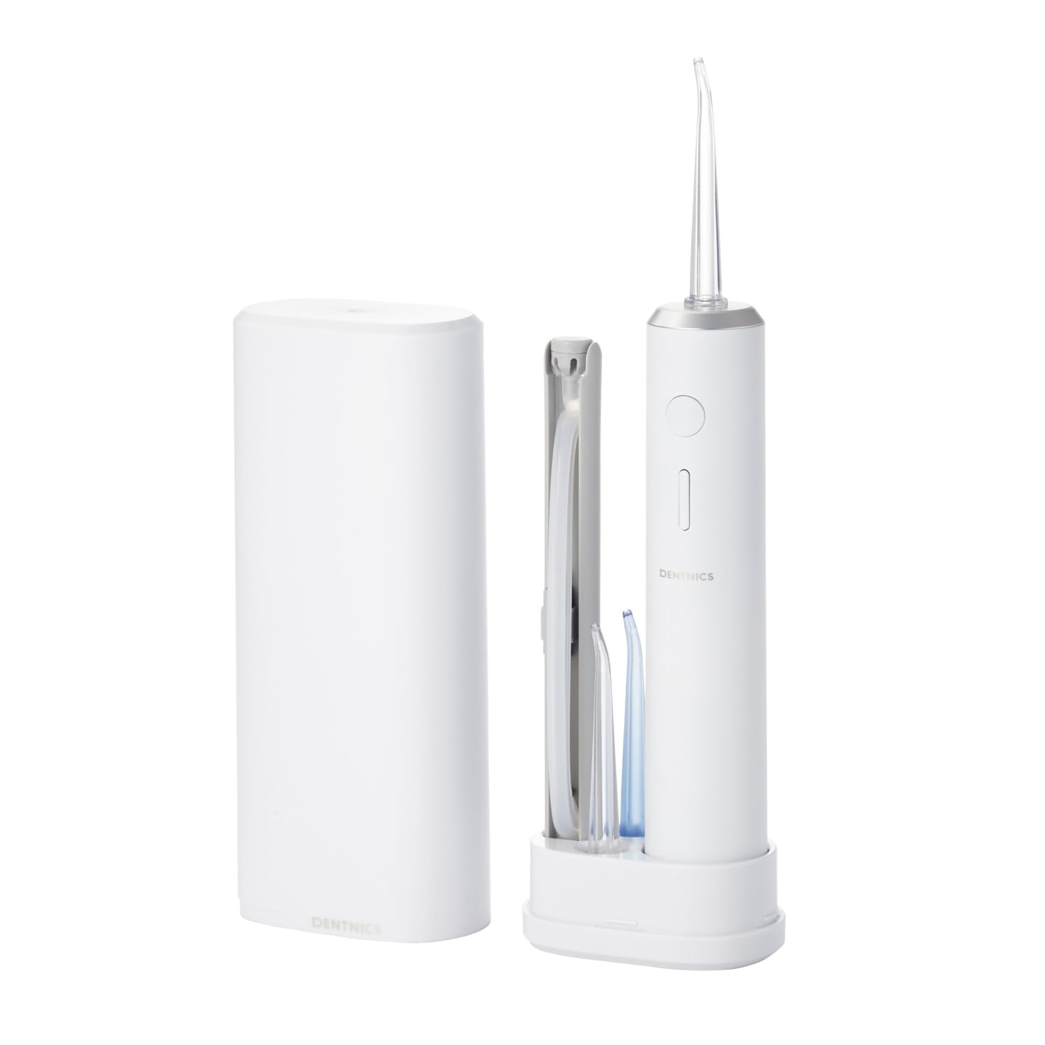 ELECOM Oral Irrigator Jet Washer Waterproof IPX7 Memory Function 4 Modes Portable Compact Wireless Charging/Storage Stand Included Diameter 35mm x Height 178mm White HC-JF01WH