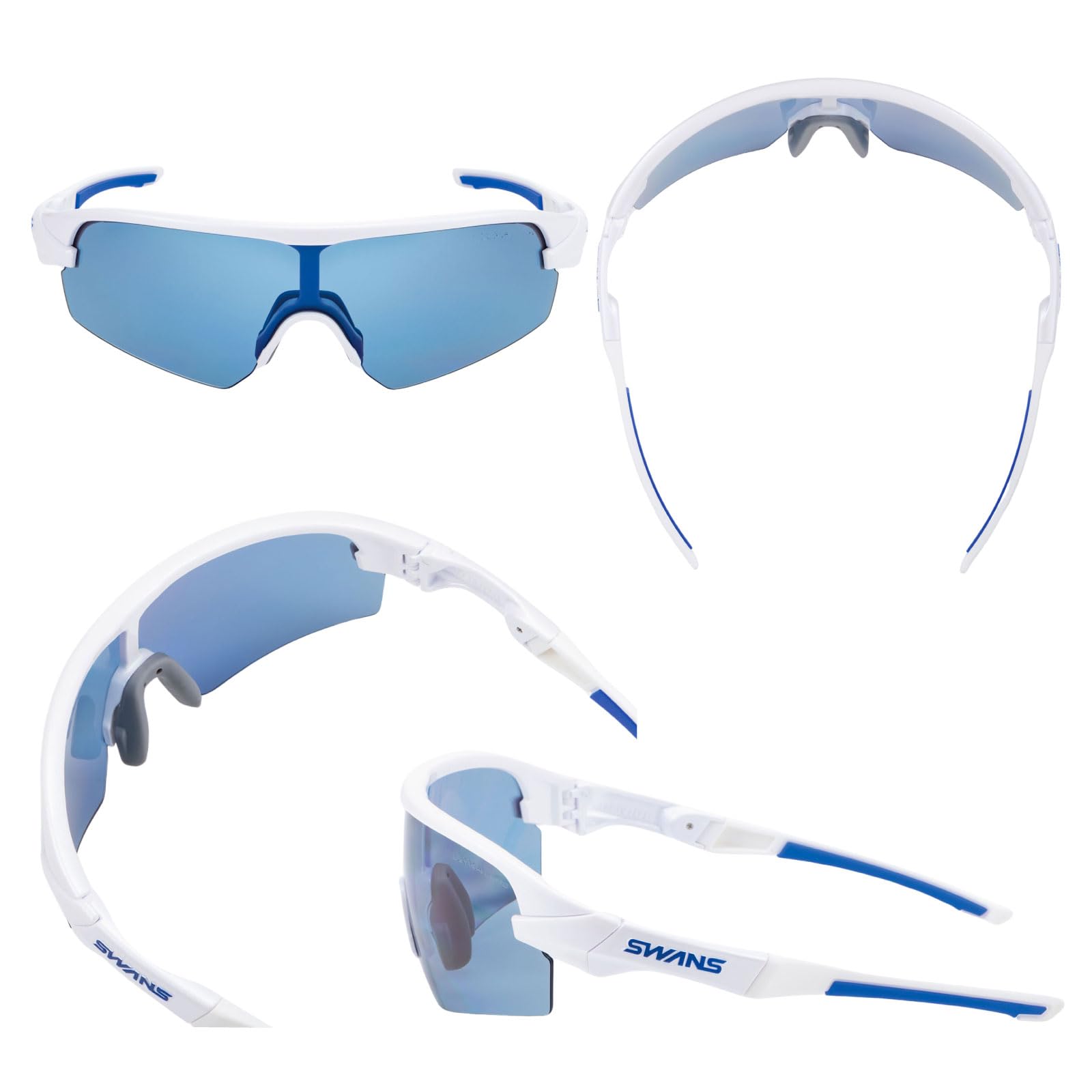 SWANS Sports Sunglasses STRIX D.A. STX DA-0167 PAW Made in Japan Polarized Lenses Pearl White/Polarized ULTRA Ice Blue (Double-sided Multi)