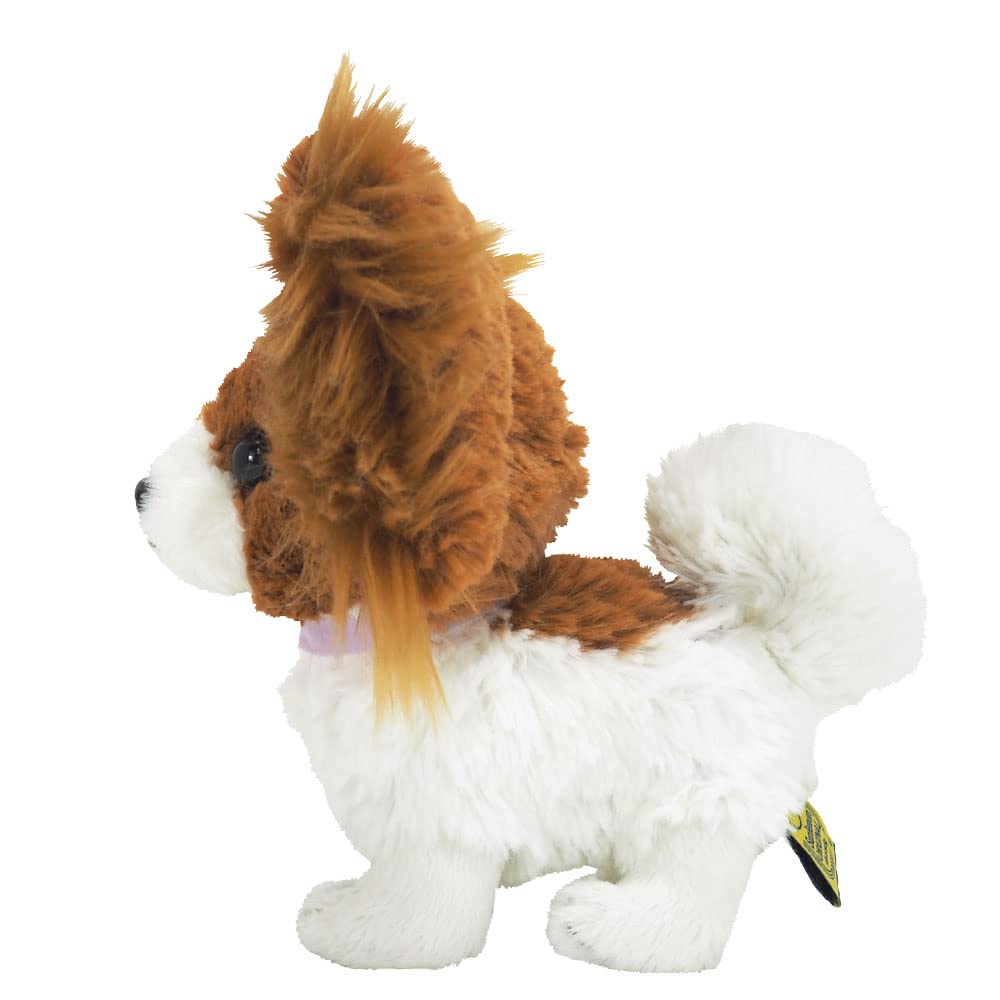Sun Lemon Paps! Papillon Brown S 15.9×11.3×7.2cm Stuffed Animal Dog P-1992