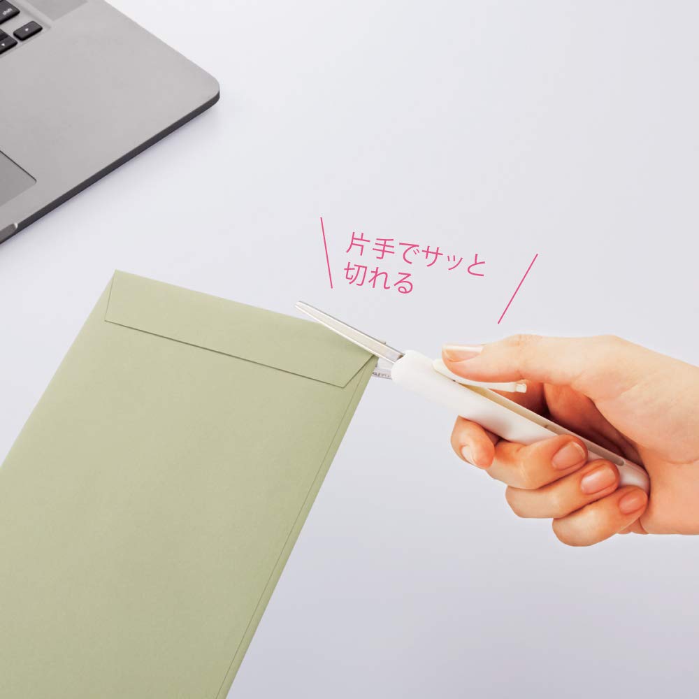 KOKUYO Scissors Compact Portable Scissors Sakusapoche Glueless Blade Peach Hasa-P320LP