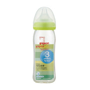 【내열 유리제 240ml】 비둘기 모유 실감 포유병 (부속의 젖꼭지는 3개월경부터) 라이트 그린 3개월~ 00353