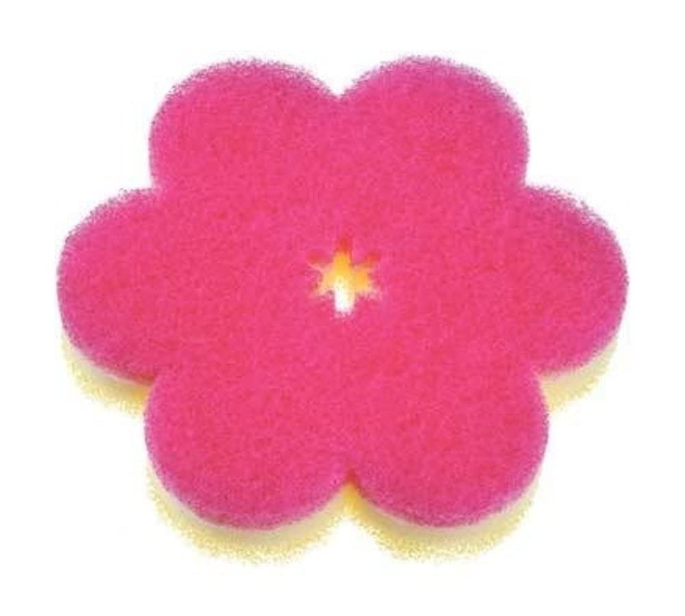 마나 (marna) 안녕 스폰지 (스폰지 식기 세척 / 딥 핑크) 반으로 접을 수있는 주방 스폰지 (얇은 슬림)