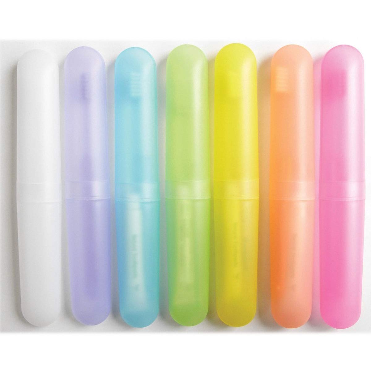 FINE Rainbow Colored Happy Toothbrush Case Set Pink 1 set