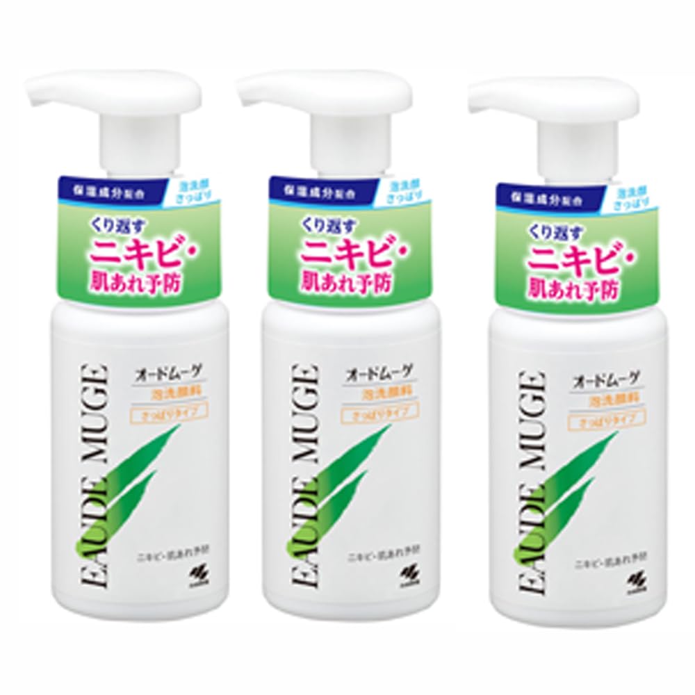 《Set sale》 Kobayashi Pharmaceutical Eau de Mouge Foaming Facial Cleanser Refreshing Type (150mL) x 3-piece set