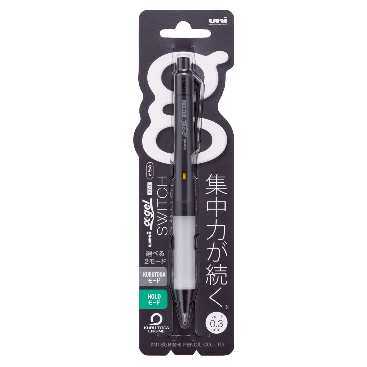 Mitsubishi Pencil Mechanical Pencil Alpha Gel Switch 0.3 Black M31009GG1P.24