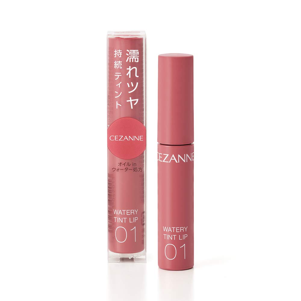 Cezanne Watery Tint Lip 01 Natural Pink 4.0g Tint Formula Long-lasting Gloss Lipstick