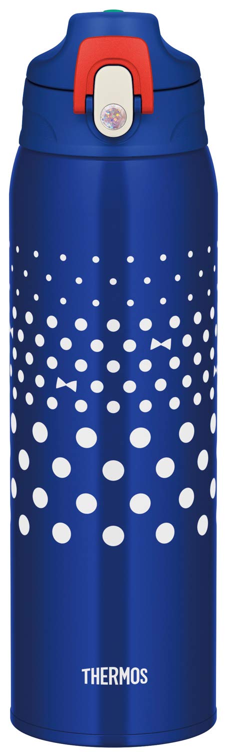 Thermos Water Bottle Vacuum Insulated 2-Way Bottle 1.0L/1.03L Navy Dot FJJ-1000WF NVD