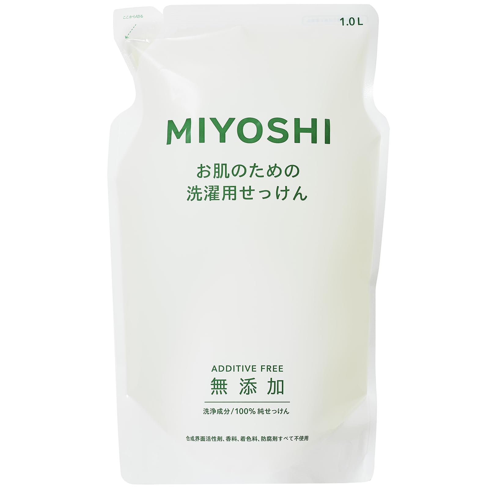 MIYOSHI Additive-free laundry soap for your skin Refill 1.0L