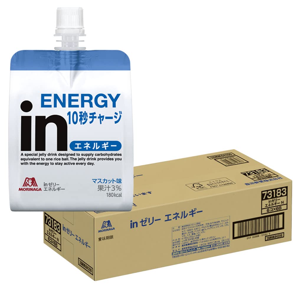 모리나가 제과 in젤리 에너지 180g × 36개 무스카트 맛 10초 충전 방재 비상식 삽입 컨디션 관리 수험 아침식사 비타민 C배합 국산