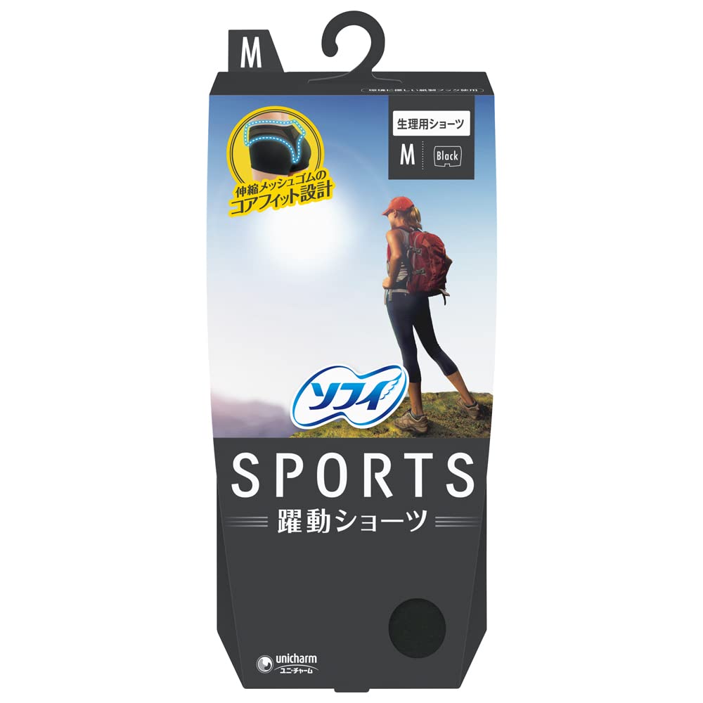 소피 SPORTS 약동 반바지 M 사이즈 블랙 (생리 용품 위생 반바지)