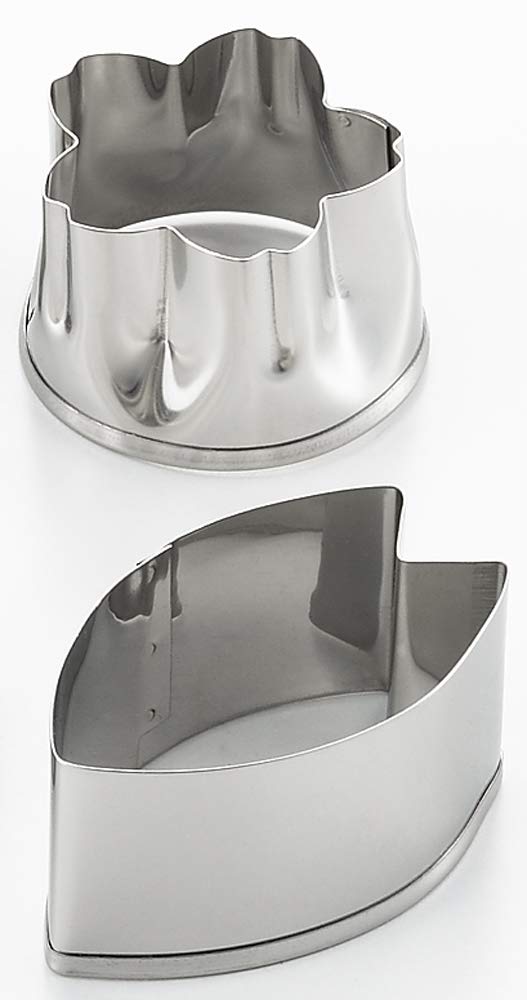 Yoshikawa Made in Japan Vegetable Cutter Mold Sakura Cutter Set of 5 Cooking Iroha YJ2790 Silver