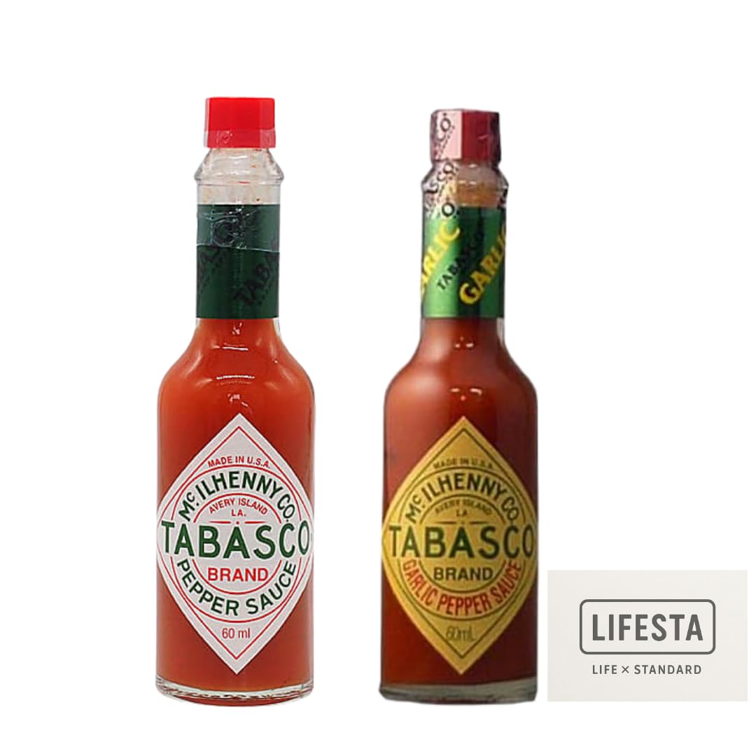 TABASCO Pepper Sauce, Pepper Sauce & Garlic, 60ml, Set of 2 LIFESTA Select