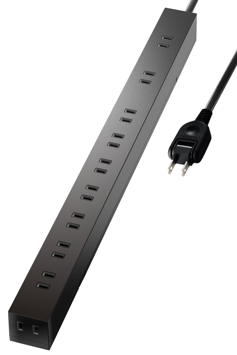 ELECOM Power Tap Lightning Guard 10 Ports 2m Dust Shutter [Fixed / Includes rotating parts that can be hung] Black ECT-0102BK