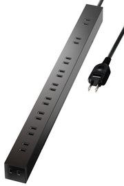 ELECOM Power Tap Lightning Guard 10 Ports 2m Dust Shutter [Fixed / Includes rotating parts that can be hung] Black ECT-0102BK