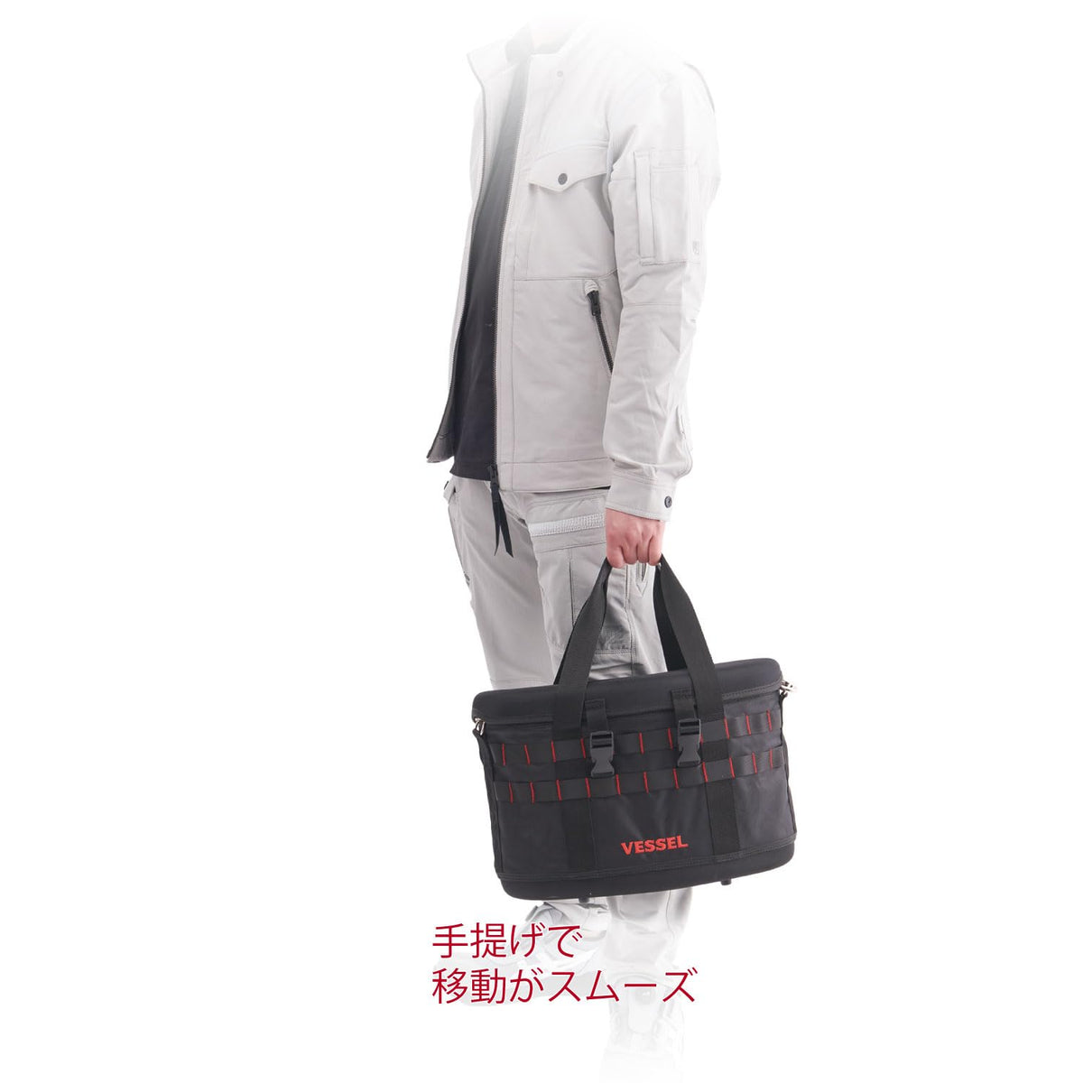 ベッセル(VESSEL) タフフィットバケツL 蓋つき 電工バケツ 持ち手・フック付き TBK-400F