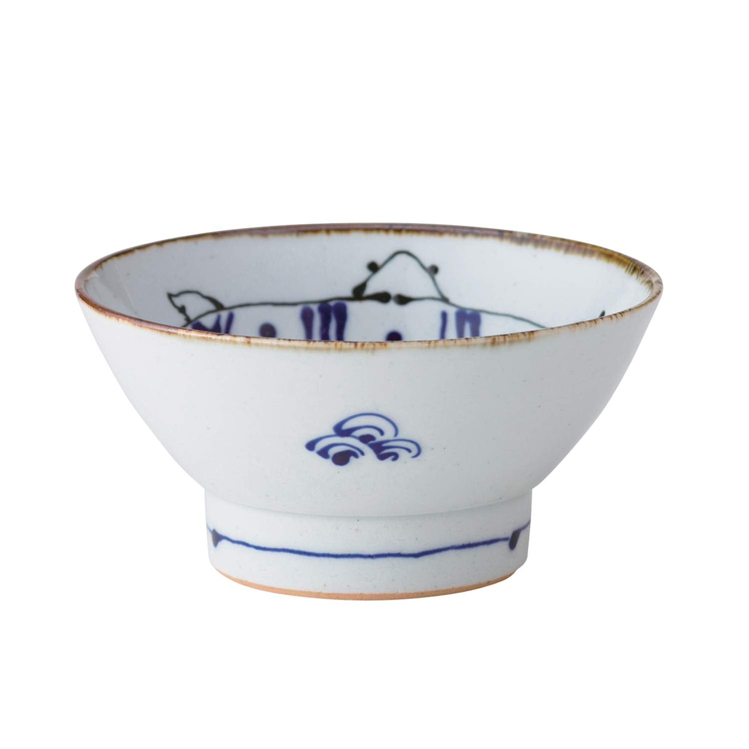 Nishikai pottery rice bowl white 12cm Hasami ware kotohogi kurawanka bowl turtle pattern 18196
