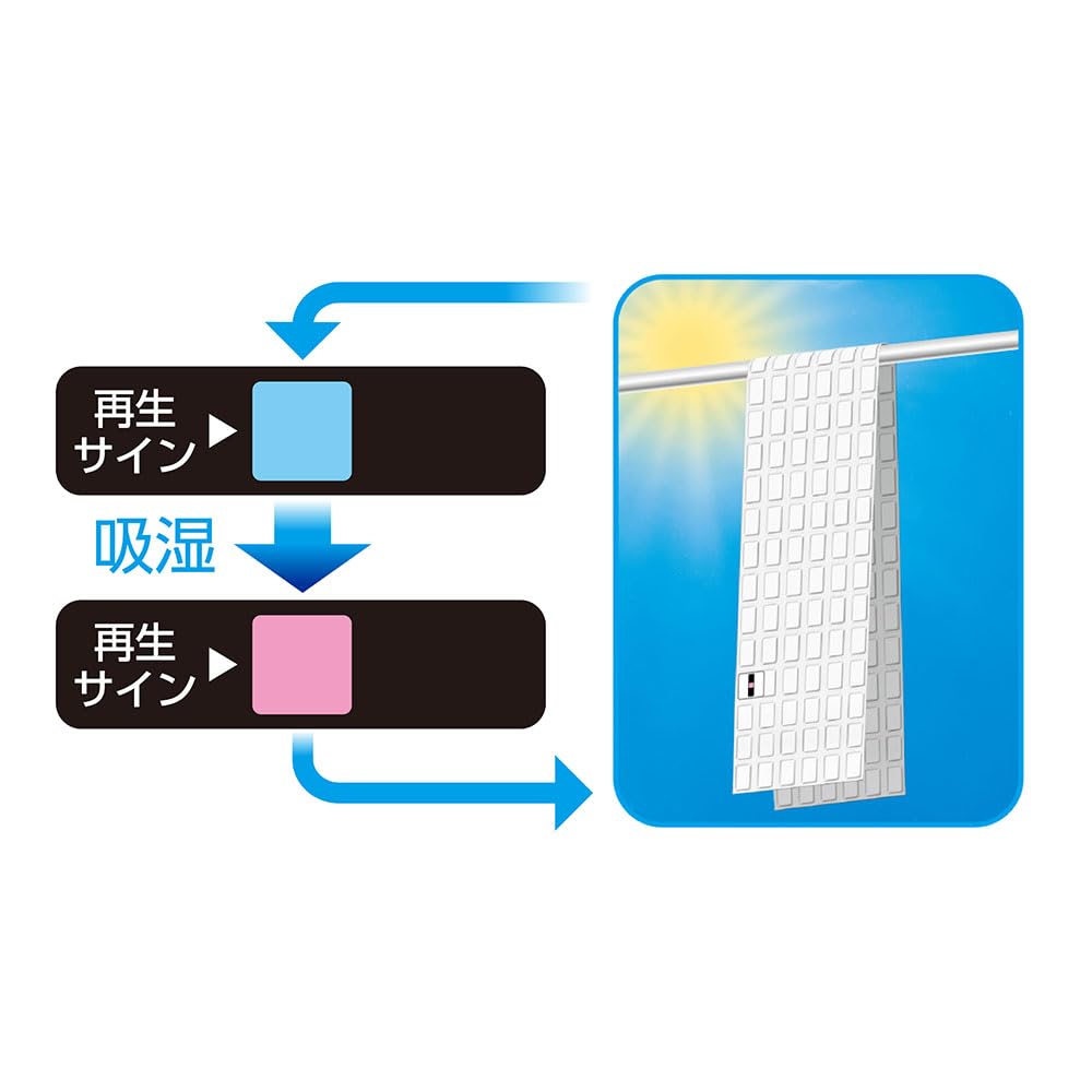 Dry & Dry UP Futon W Dehumidifying Sheet for Futons 215 x 30 cm Reusable Dehumidifier Moisture Removal Deodorizing Deodorizing Hakugen Earth
