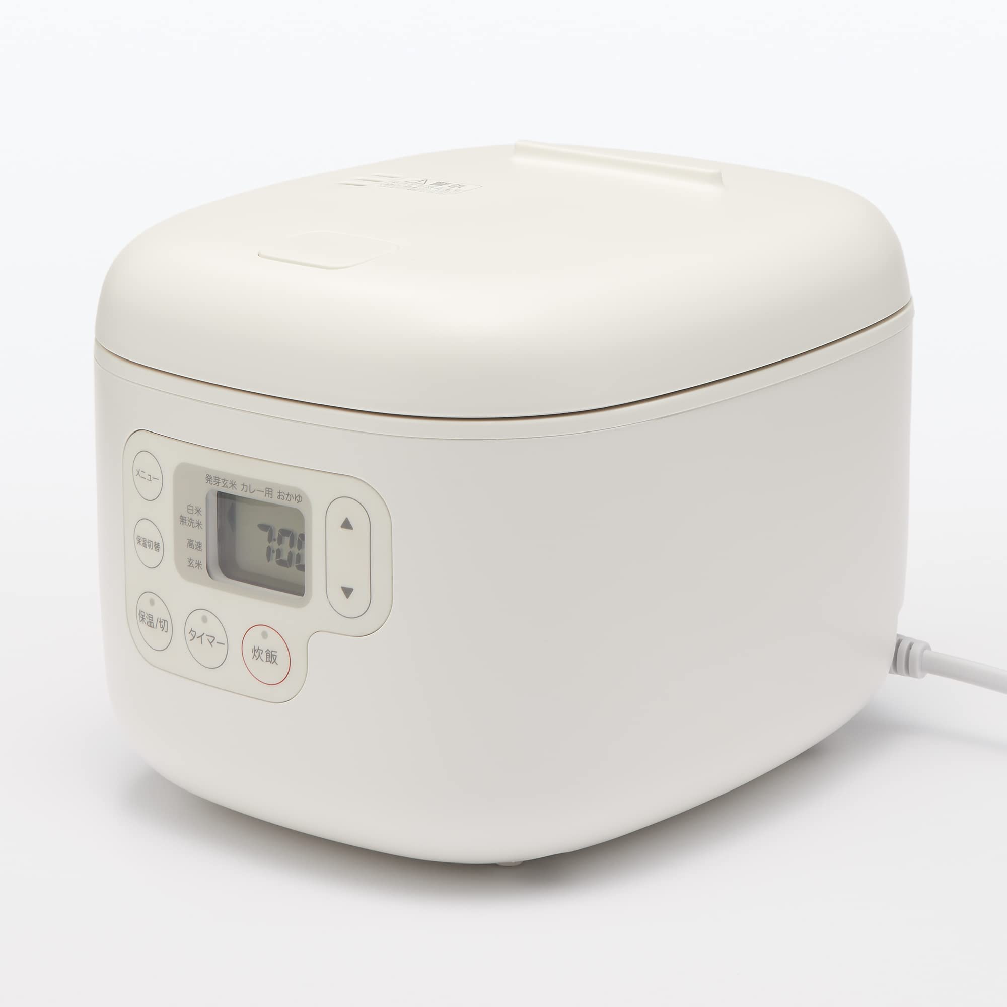 MUJI Rice cooker with rice scoop holder, 3 cups, white, width 20.8 x depth 25.4 x height 18.6 cm MJ-RC3A3/12829065