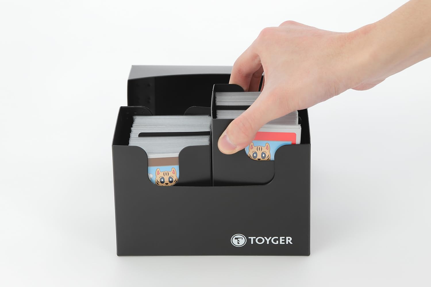 TOYGER 듀얼 데크 케이스 [중첩식의 초만능 대용량 데크 케이스] 세퍼레이터 2매 첨부(블랙)