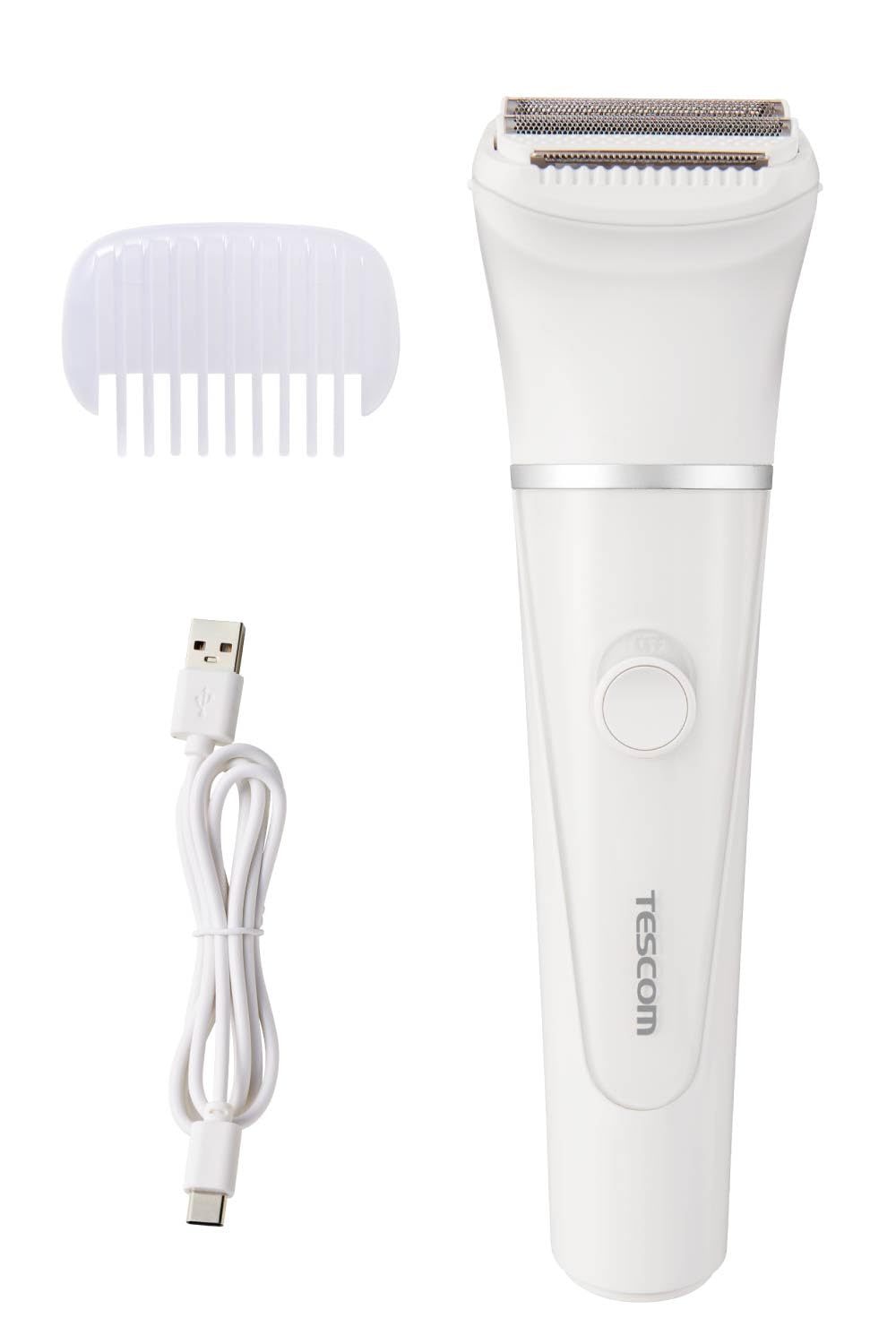Tescom Ladies Shaver Cordless Shaver Washable Waterproof IPX7 Can be used overseas Slim V-line White TT363A-W