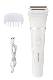 Tescom Ladies Shaver Cordless Shaver Washable Waterproof IPX7 Can be used overseas Slim V-line White TT363A-W